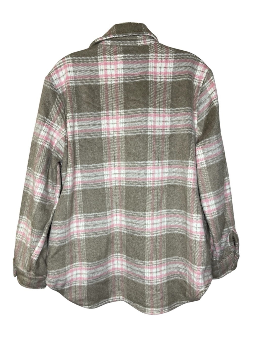 BLANKNYC Taupe and Pink Plaid Shacket Sz S - Picture 2 of 4
